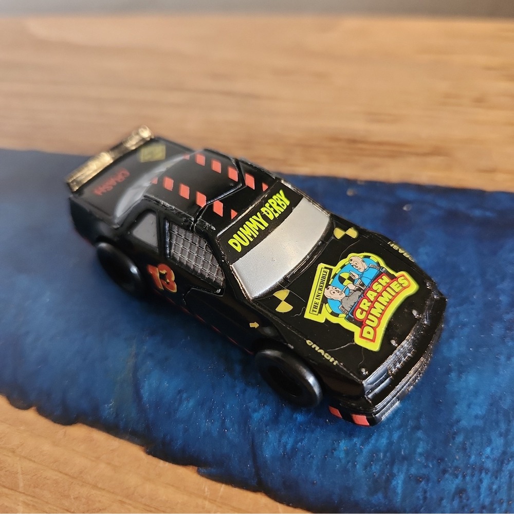 Vintage 1992 Matchbox Smash N Crash Diecast Car #13 Black Crash Dummy Retro Toy